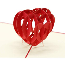 Rote Pop-up-Karte in Herzform, handgefertigte 3D-Grußkarte mit hohlem Herz und der Aufschrift „LOVE“ für verschiedene Anlässe, perfektes
