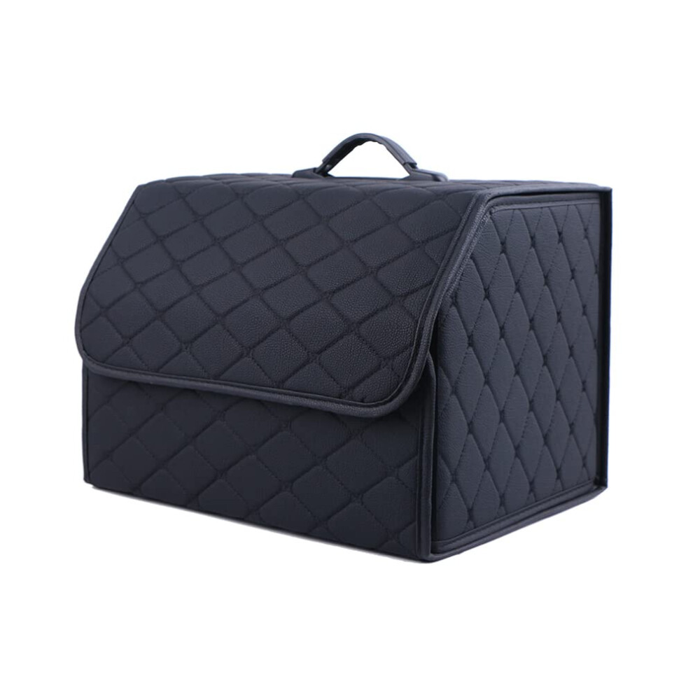 Leather Car Boot Bags Compatible With Cclass C180 C220d C300 C300d C400 Collapsible Storage Box Size L Black 9067246061722