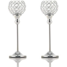 Table Decorations, Crystal Bowl Tealight Candelabra for Elegant Crystal Candle Holders, Premium Metal Structure Offering Stability & Style