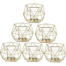 Illuminating Ambiance, Tea Light Candlestick Holder, Wedding Reception Decor With Geometric Design, Enhance Home Decor