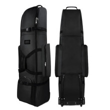 Golf Travel Bags For Airlines, HeavyDuty Aviation Bag With Wheels, Folding Luggage Case, Black/White
