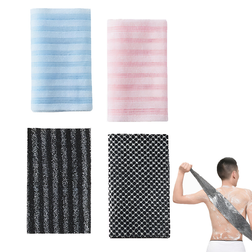 4pcs Dual-sided Exfoliating Shower Towel Gentle Back Scrubber With