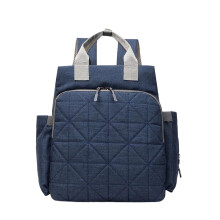 (blue) Mommy Backpack Diaper Bag With Insulated Bottle Pockets For Hygienic