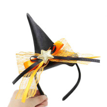 Dark Halloween Witch Hat Headband with Lace Party Wear-orange