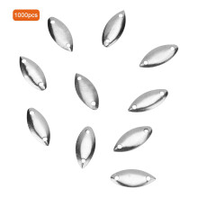1000Pcs Brass Double Hole Sequined Wedding Decorations Silver 5x12mm