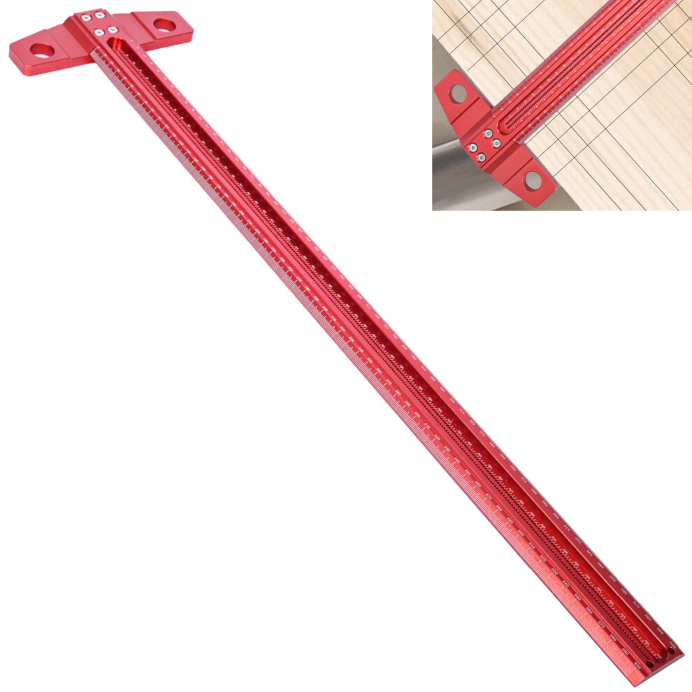 T Type Woodworking Scriber Ruler 600Mm Aluminum Alloy, 90 Degree Right Angle Scriber, T Type Square Ruler For Carpenter 9323874205731
