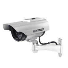 Dome Imitation Fake Security CCTV Camera Outdoor Indoor Waterproof Solar Security Camera With LED Blinking Light Silver