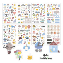 4Stück212Stickers Babyalbum, Selbstklebende Sticker Baby, DIY Scrapbooking Aufkleber, Baby Sticker für Fotoalbum Kalender Scrapbook Party Deko