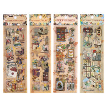 12Blatt Scrapbooking Sticker Set, Aufkleber für Scrapbooking Kleine, Bunt Sticker, PET Wasserdicht Dekorativ Aufkleber, für DIY Dekoration,
