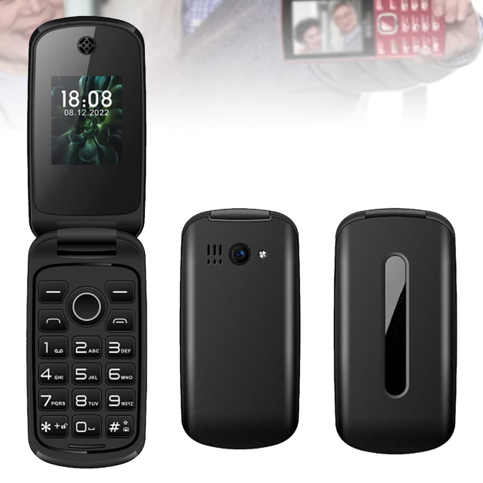 Senior Big Button Flip Phone 2G Dual Sim, Sos Button, Torch, Mp3/Fm Radio, Longlasting Battery, Powerful Speaker, Black 9323874206134