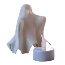 Moldes para velas con forma de fantasma, decoración divertida con batería CR2032 reemplazable e interruptor para decoraciones de Halloween,