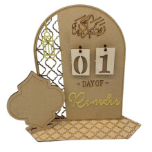 Calendar de Advent Ramadan, decorațiune din lemn cu numărătoare inversă pentru ornamente unice DIY pentru Ramadan