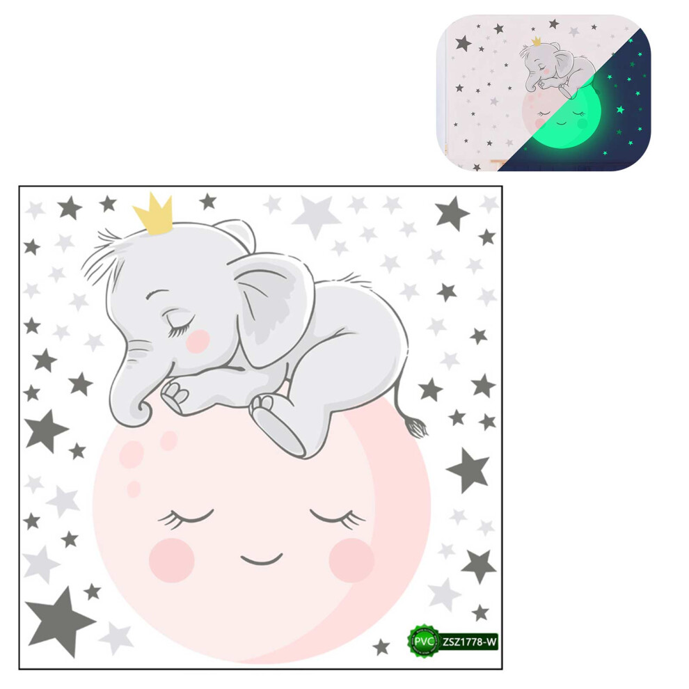 Radiant Glow In The Wall Stickers, Luminous Moon Stars Decor, Removable Diy Art Murals For Playroom, Perfect Kids Bedroom Decor, Multicolor Set Dark