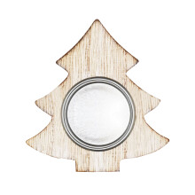 Handcrafted Wooden Decor, Festive Holiday Decor Light Brown Paintable Christmas Tree Ornaments for Table Decorations Home Birthday Party Holiday Baby