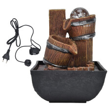 Fontaine décorative moderne Zen relaxante avec pompe submersible silencieuse et éclairage LED pour l'intérieur, idéale pour le bureau, la chambre