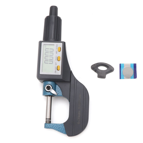 Chrome Plated Alloy Digital Micrometer 0-25mm, 0.001mm Resolution 1