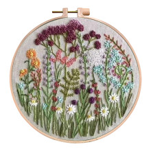 Customizable Embroidery Set, Complete Starter Kit for Embroidery Enthusiasts, Floral Embroidery Patterns with Detailed Instructions, Perfect for DIY H