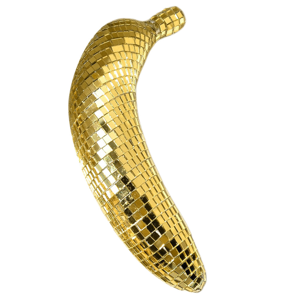 Discos Reflective Mirrored Banana Statue Fruit Shape-Gold