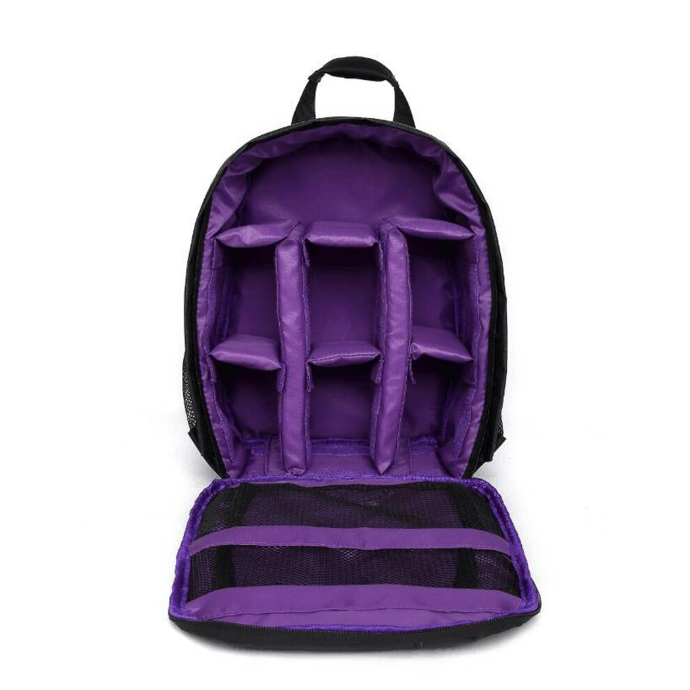 Photography Organizers Waterproof Nylon Camera Chamber Storage Dslr Backpack Adjustable Shoulder Strap Purple 9323874206547