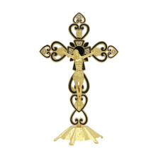 Wall Crosses Standing Crucifix Catholic Engraving-gold black