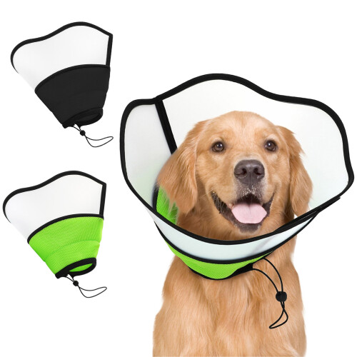 Pet Anti Chew Collar Adjustable Lick-fluorescent green S 2