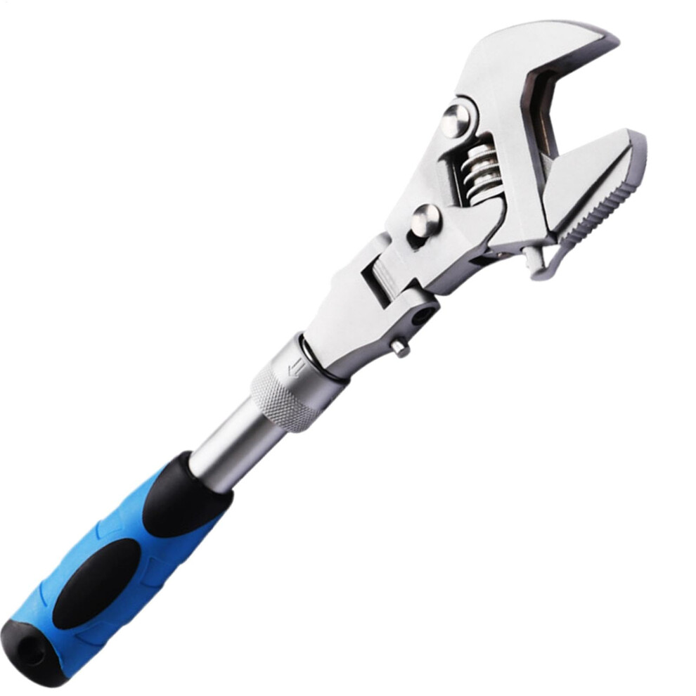 Extendable Ratchet Wrench With Reversible Jaw Pipe Wrench Retractable Extension Shank 1012 Inch 180 Degree Swivel Head 9105992410729