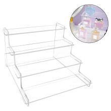 Rainbow Clear Jewelry Display Riser 4 Tiered Tabletop-Clear