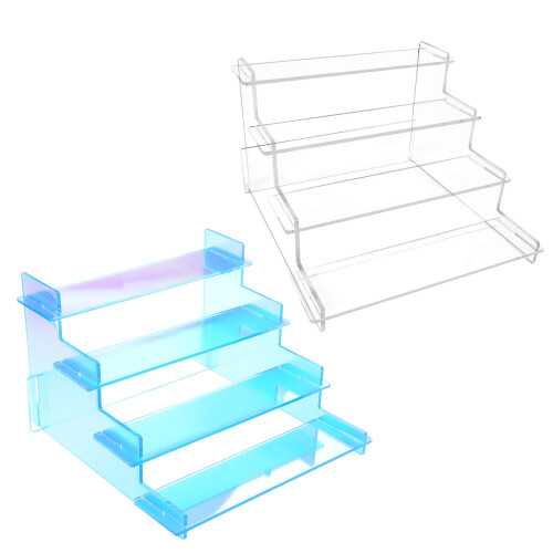 Rainbow Clear Jewelry Display Riser 4 Tiered Tabletop-Clear 1