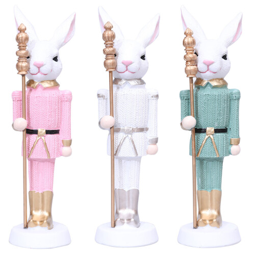 Cute Easters Rabbit with Wand Sculpture-scepter white rabbit 1