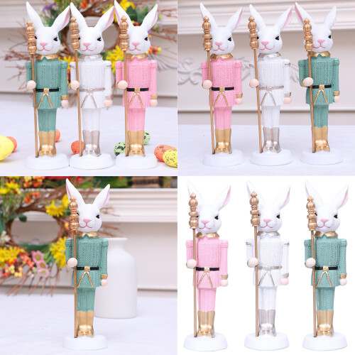 Cute Easters Rabbit with Wand Sculpture-scepter white rabbit 2