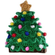 Christmas Tree Hat Knitted Crochet-Grass green color fu child
