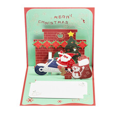 3D Christmas Greeting Card for Winter-90 Degree Santa Moto