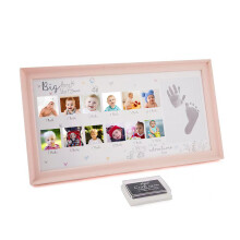 Een prachtig aandenken aan de groeimijlpalen van je baby, het perfecte cadeau voor kersverse ouders, met vakjes voor 12 maandelijkse foto's van het