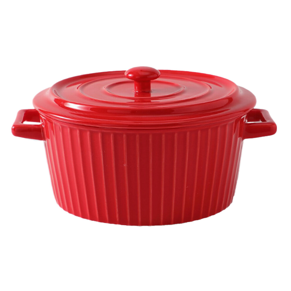 (Red) Versatile Bowl With Lid High Aesthetic Value And Stable Placement-image-OPC-PN9QKXP-NEW