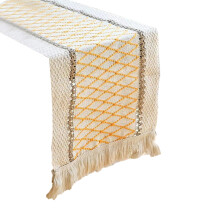 TableFlag Cotton and Linen Tasseled Table Runner-Yellow 2