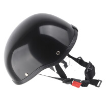Vintage Half-Helmet Motorradhelm Glänzendes Schwarz für Herren und Damen