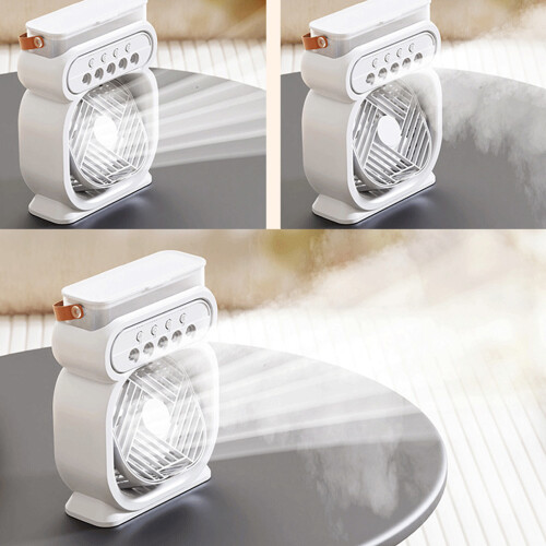 (blue) Timing Switch Mini Air Cooler With LED Night Light Large Capacity 2