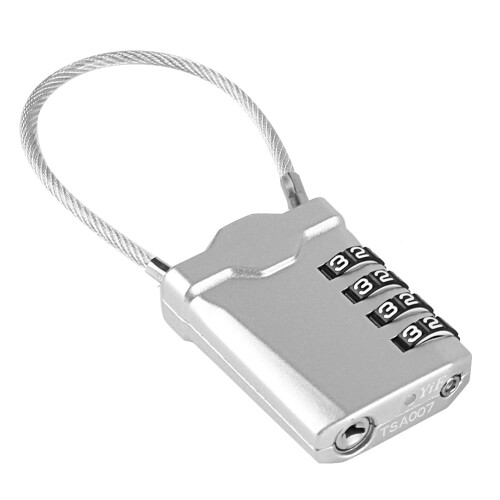 TSA Accepted Resettable 4-Digit Lock Suitcase Lock Silver for Travel 2