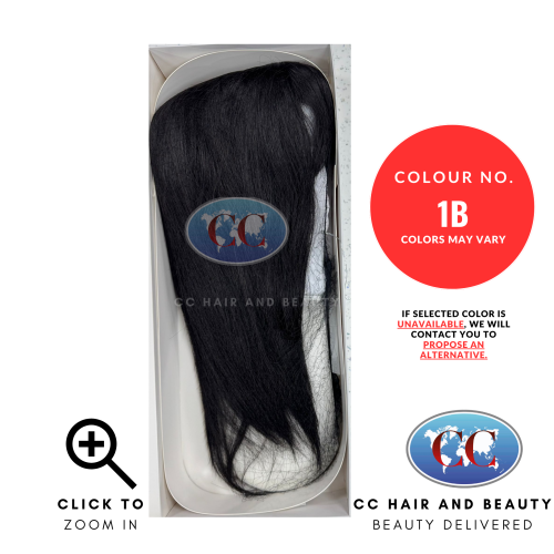 (1B Natural Black) Sleek 100% Human Hair Platinum Wig 15'' to 16'' Inch
