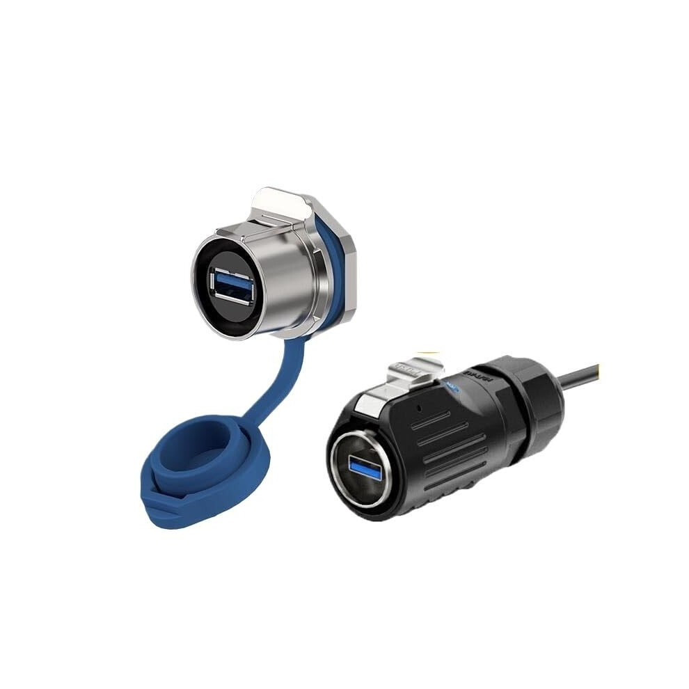 Industrial Waterproof Socket Usb 3.0 Panel Data Connector Type U3.0, 0.6 M Cable, Wire Male And Female Interface 9067246063511