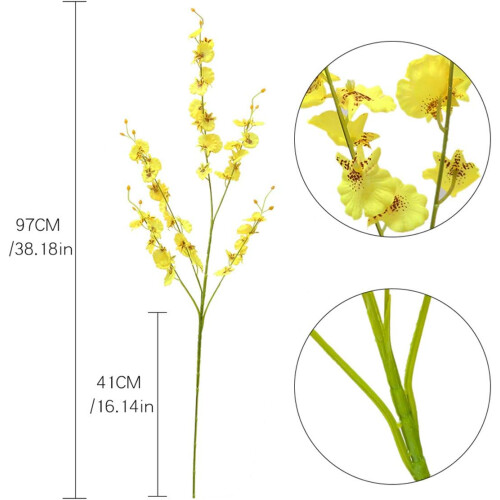 Jerntråd, kunstig orkidé med silkeblomster til festlig indretning (12 stk.) 1