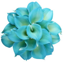 Charming Calla Lily Artificial Flowers, No Colorfastness For Wedding Bouquet Decoration And Home Party Decor, Maintenance-Free (20Pcs Blue)