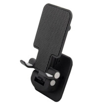 Compact Foldable Phone Stand Adhesive Designs Rack for-Black