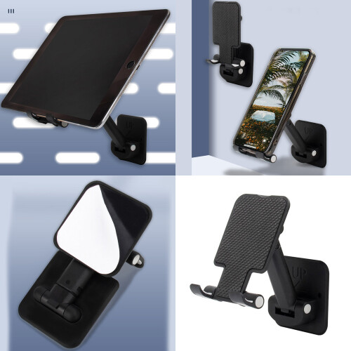 Compact Foldable Phone Stand  Adhesive Designs Rack for-Black 2