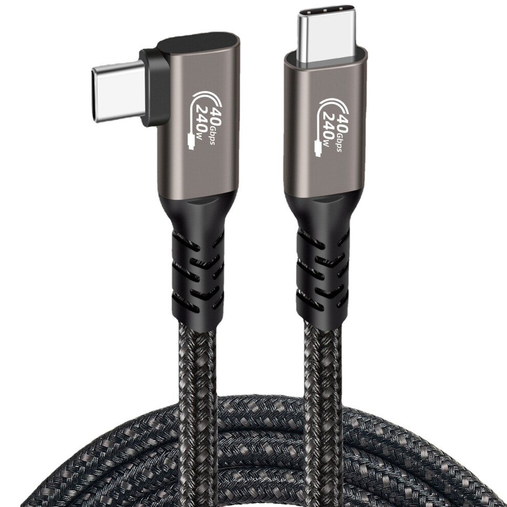 240W 40Gbps 8K@60Hz Usb C Cable 90 Degree Braided Cable 20Cm 7704000214131