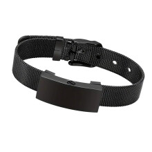 Stainless Steel Cremation Urn Bracelets Dog Ashes-Black