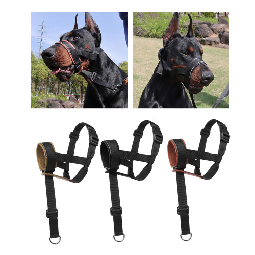 Comfortable Pet Muzzle Large Permeable Dog Mouth Cover-brown M 2