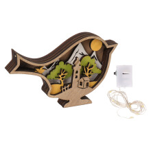 3D LED Night Light Decor Statuette di animali in stile rustico Ornamenti unici per casa e ufficio Intagli in legno ecologici Sculture decorative in