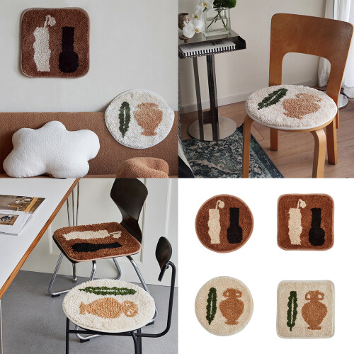 Comfortable Chair Pad With NonSlip Bottom Mats-brown Square 2