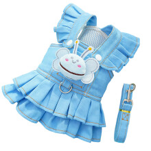 Small Dog Traction Harness Skirt with Comfortable-Blue 4XL
